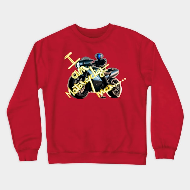 Motorcyclist man with helmet Crewneck Sweatshirt by RBudhiya_Art